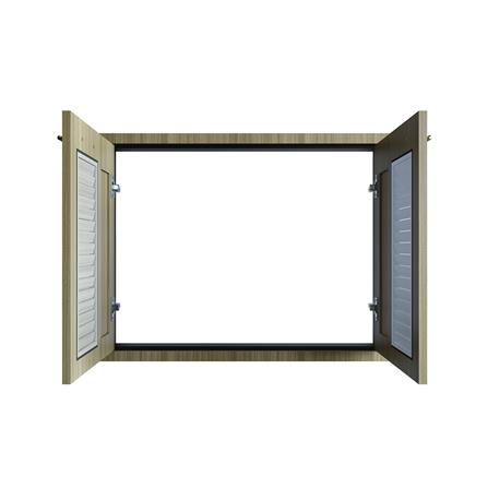 บานซิงค์คู่เกล็ดผสม JUPITER GLORY TEAK 83x63 ซม. สีน้ำตาล_1