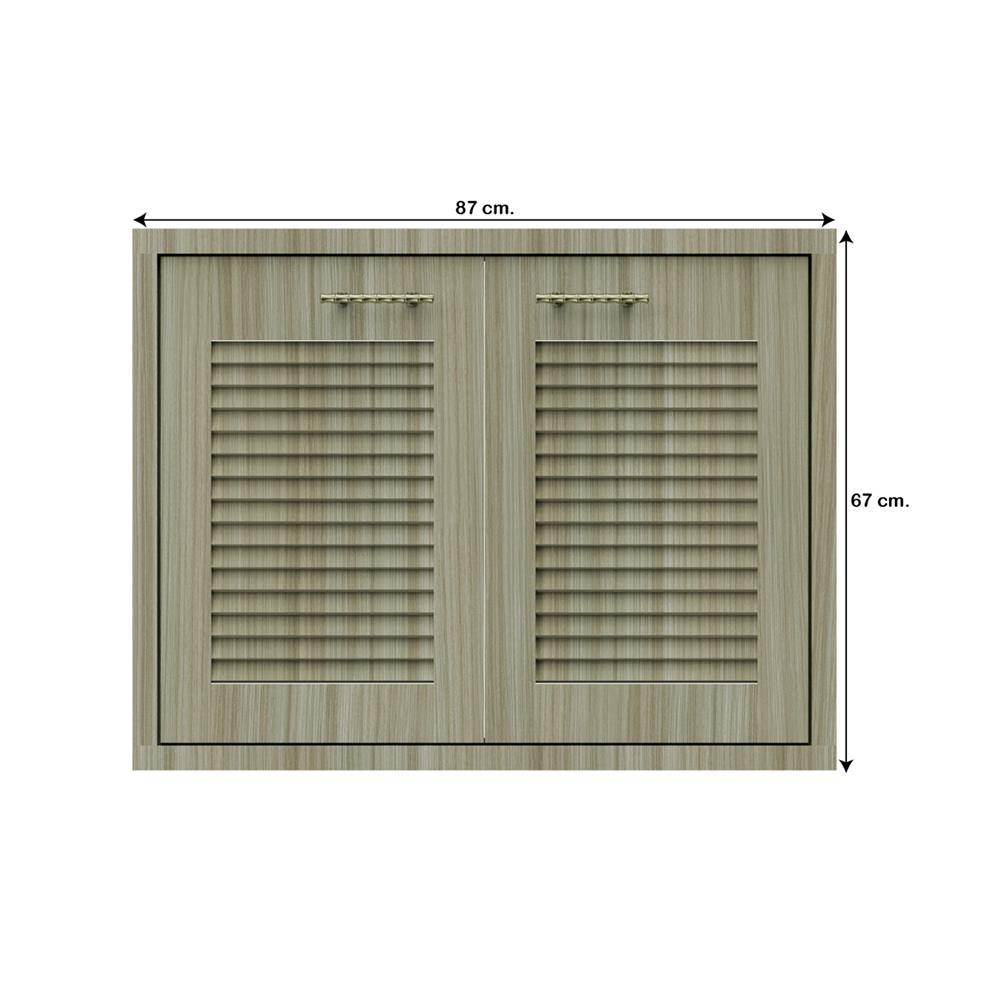 บานซิงค์คู่เกล็ดเต็ม JUPITER GLORY TEAK 83x63 ซม. สีน้ำตาล