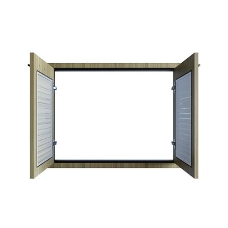 บานซิงค์คู่เกล็ดเต็ม JUPITER GLORY TEAK 83x63 ซม. สีน้ำตาล_1