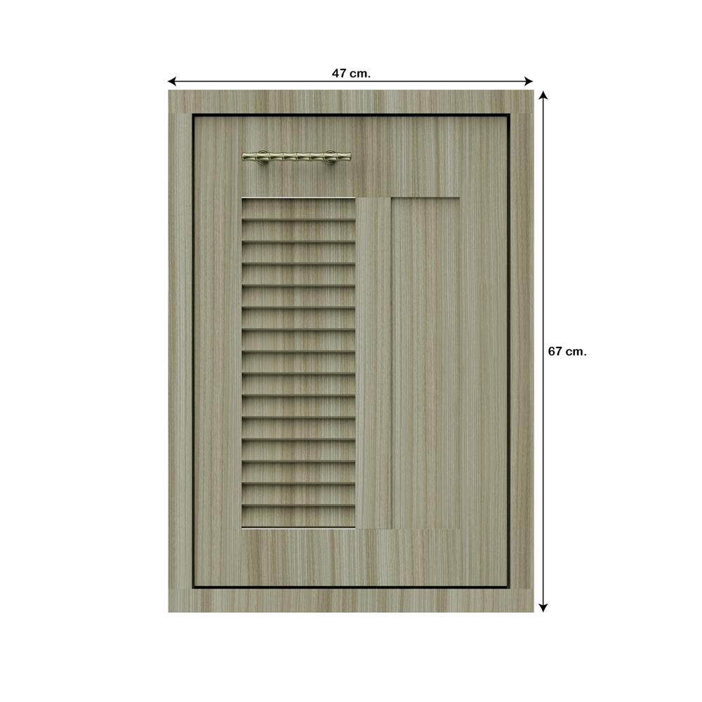 บานซิงค์เดี่ยวเกล็ดผสม JUPITER GLORY TEAK 43x63 ซม. สีน้ำตาล