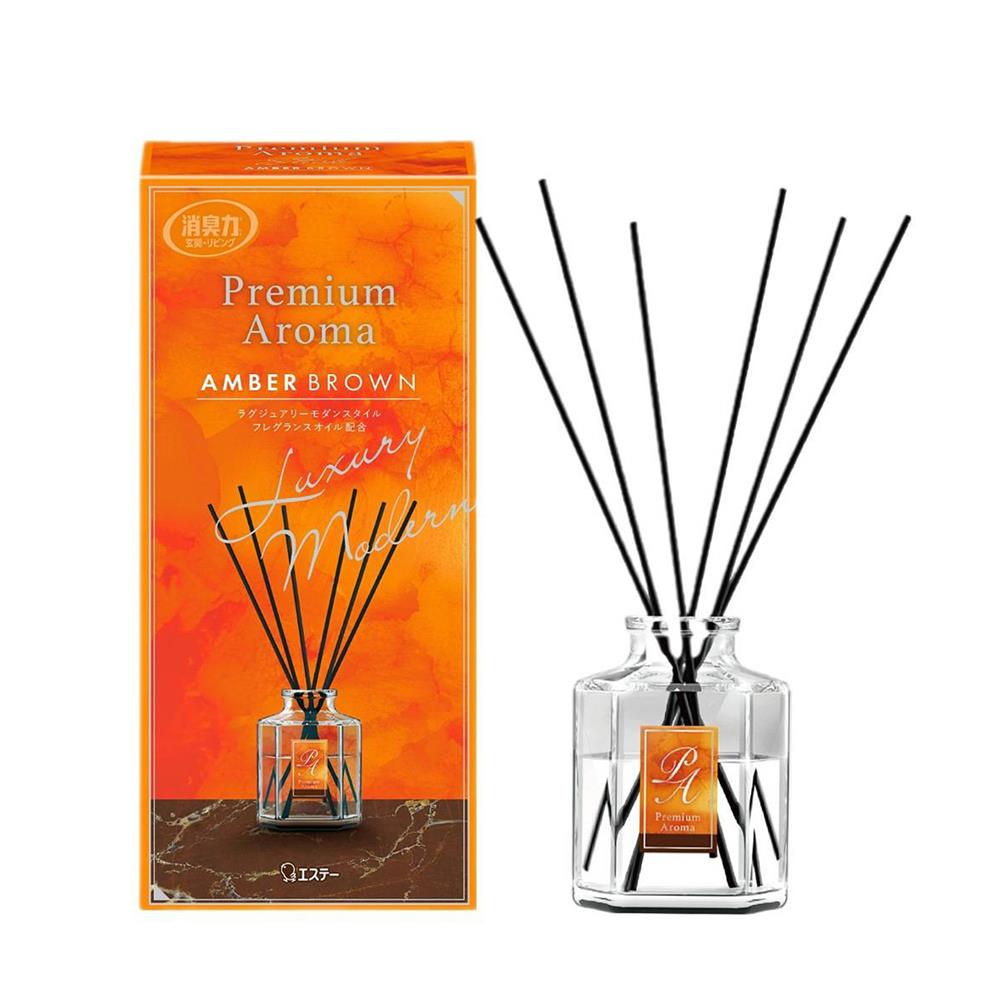 น้ำหอมปรับอากาศ SHALDAN พรีเมี่ยมอโรม่าสติ๊ก แอมเบอร์บราว 50 มล.