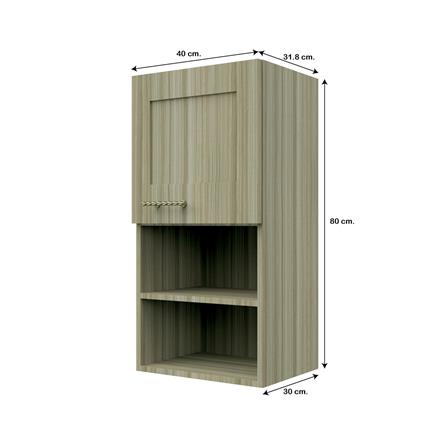 ตู้แขวนเดี่ยวบานเรียบพร้อมชั้น JUPITER GLORY TEAK 40x80 ซม. สีน้ำตาล_4