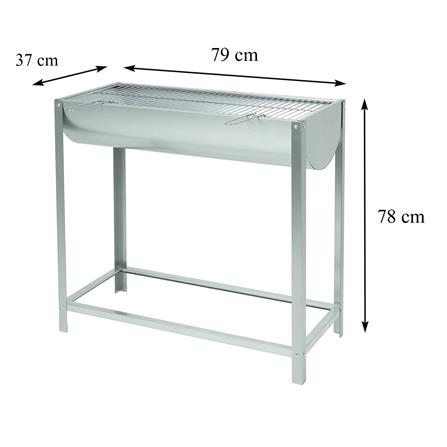 เตาถ่านบาร์บีคิว SPRING GALVANIZED 100 ลิตร สีเงิน_8