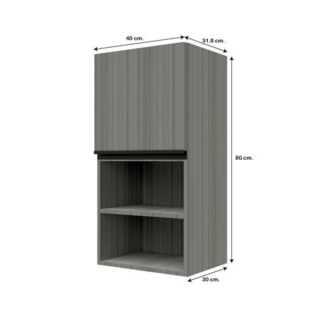 ตู้แขวนเดี่ยวบานเรียบพร้อมชั้น JUPITER SILKY LIGHT 40x80 ซม. สีเทา_4