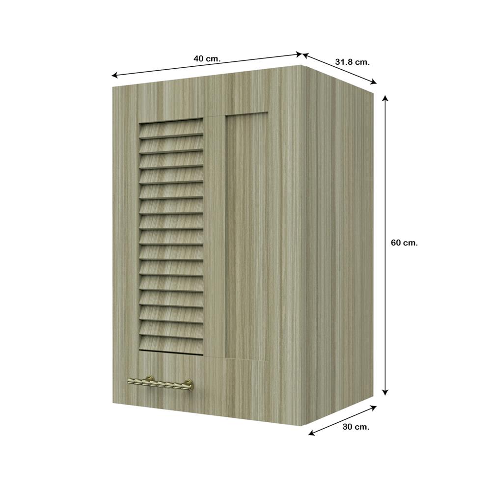 ตู้แขวนเดี่ยวเกล็ดผสม JUPITER GLORY TEAK 40x60 ซม. สีน้ำตาล