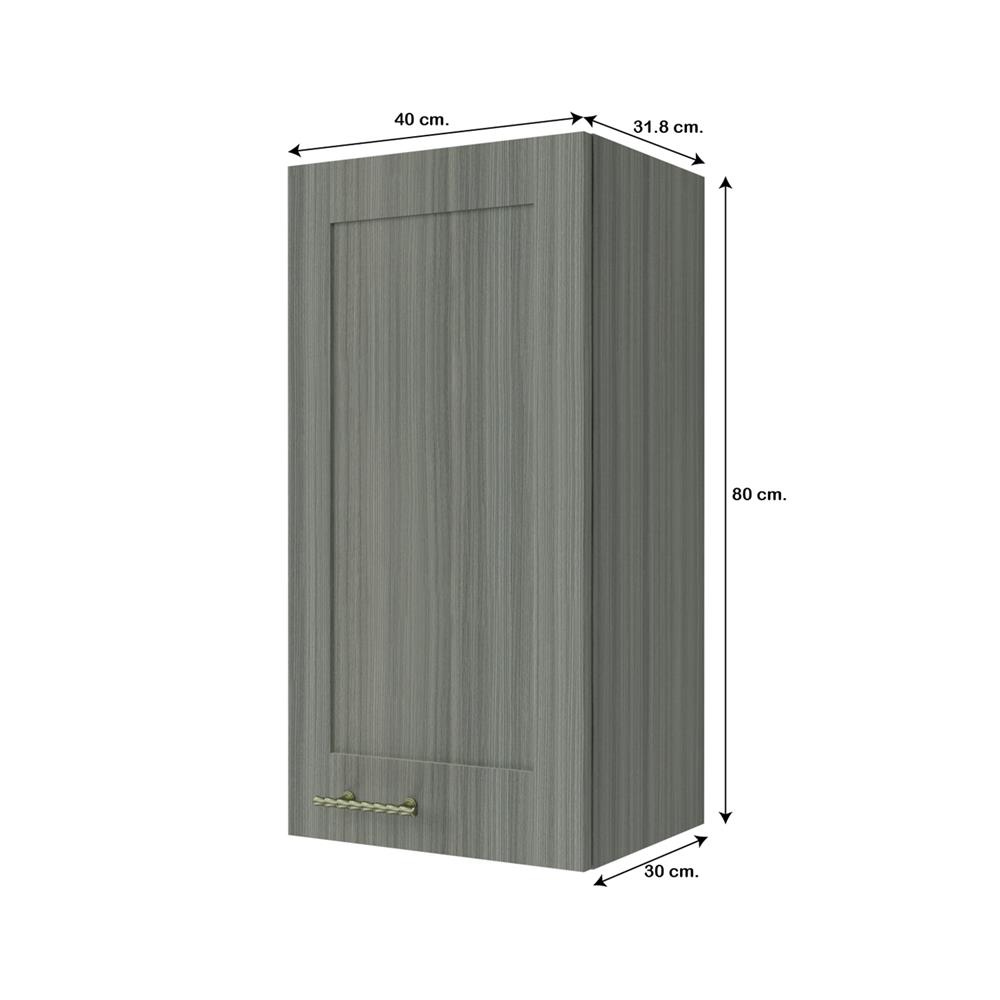 ตู้แขวนเดี่ยวบานเรียบ JUPITER GLORY LIGHT 40x80 ซม. สีเทา