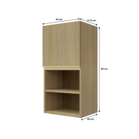 ตู้แขวนเดี่ยวบานเรียบพร้อมชั้น JUPITER SILKY WOODS 40x80 ซม. สีน้ำตาล_5
