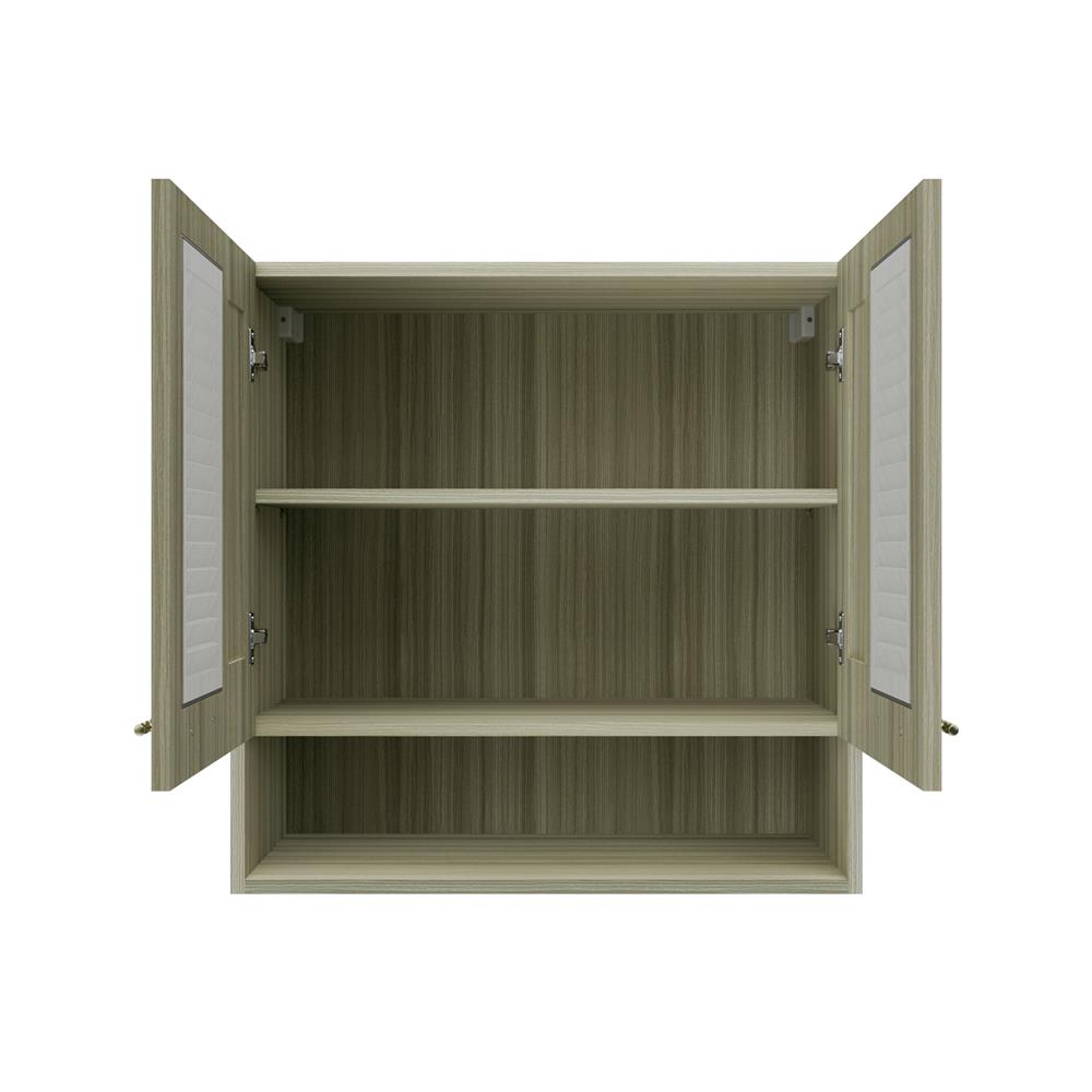 ตู้แขวนคู่เกล็ดผสมพร้อมชั้นโล่ง JUPITER GLORY TEAK 80x80 ซม. สีน้ำตาล