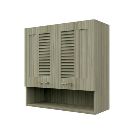 ตู้แขวนคู่เกล็ดผสมพร้อมชั้นโล่ง JUPITER GLORY TEAK 80x80 ซม. สีน้ำตาล_0