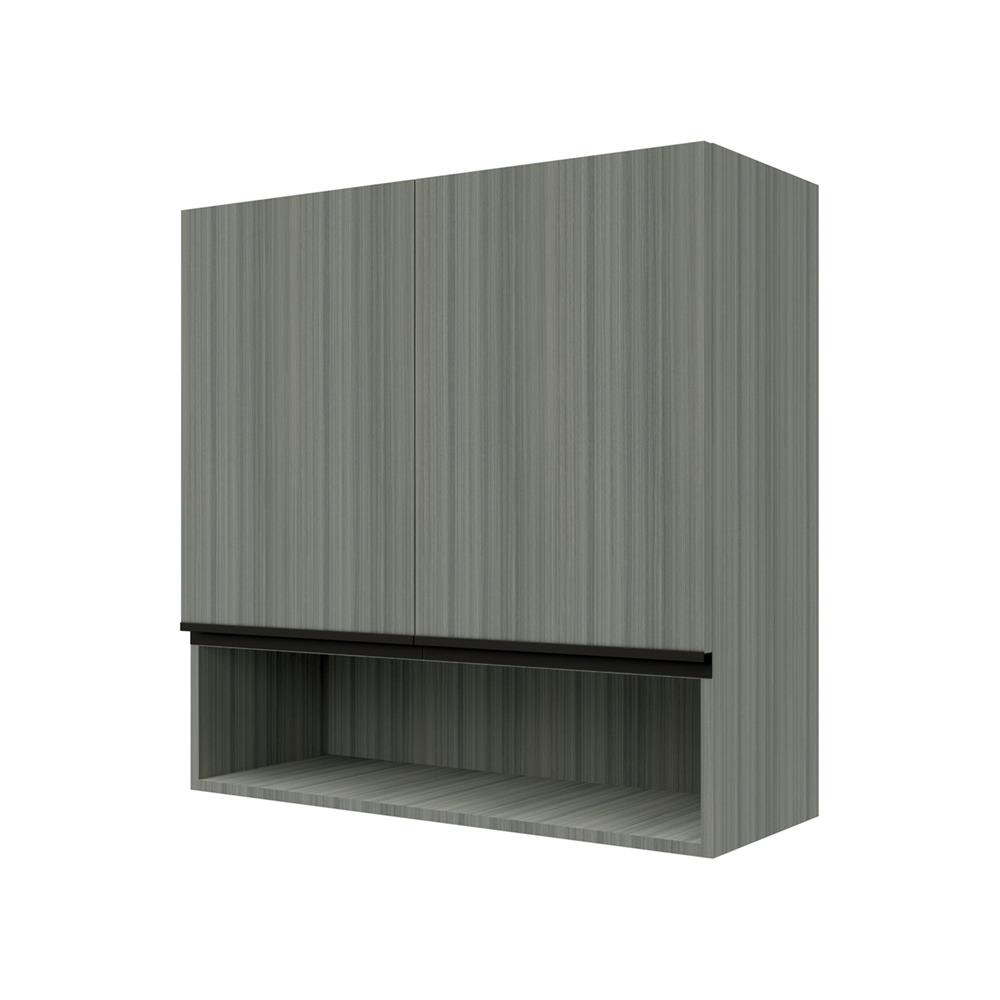 ตู้แขวนคู่บานทึบพร้อมชั้นโล่ง JUPITER SILKY LIGHT 80x80 ซม. สีเทา