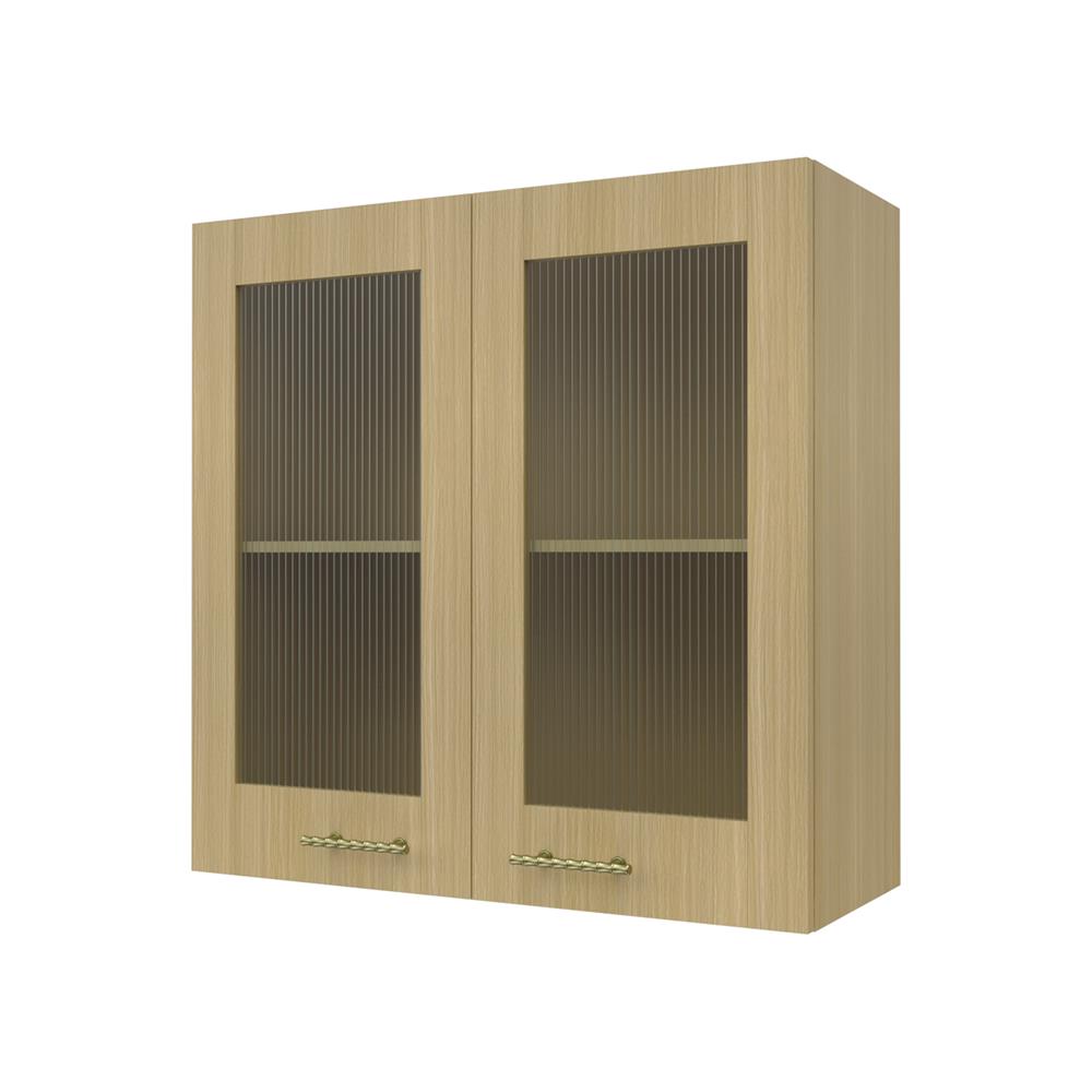 ตู้แขวนคู่บานกระจก JUPITER MINERVA 80x80 ซม. สีน้ำตาล