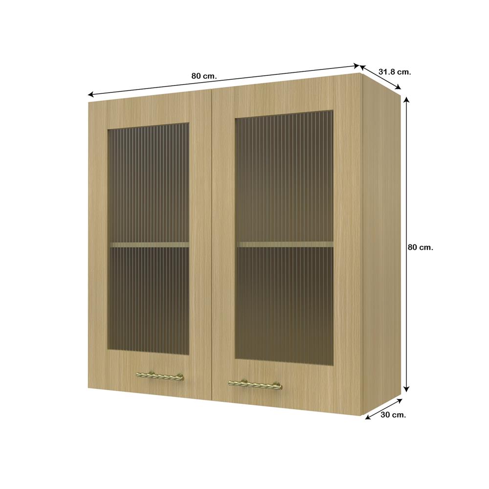 ตู้แขวนคู่บานกระจก JUPITER MINERVA 80x80 ซม. สีน้ำตาล