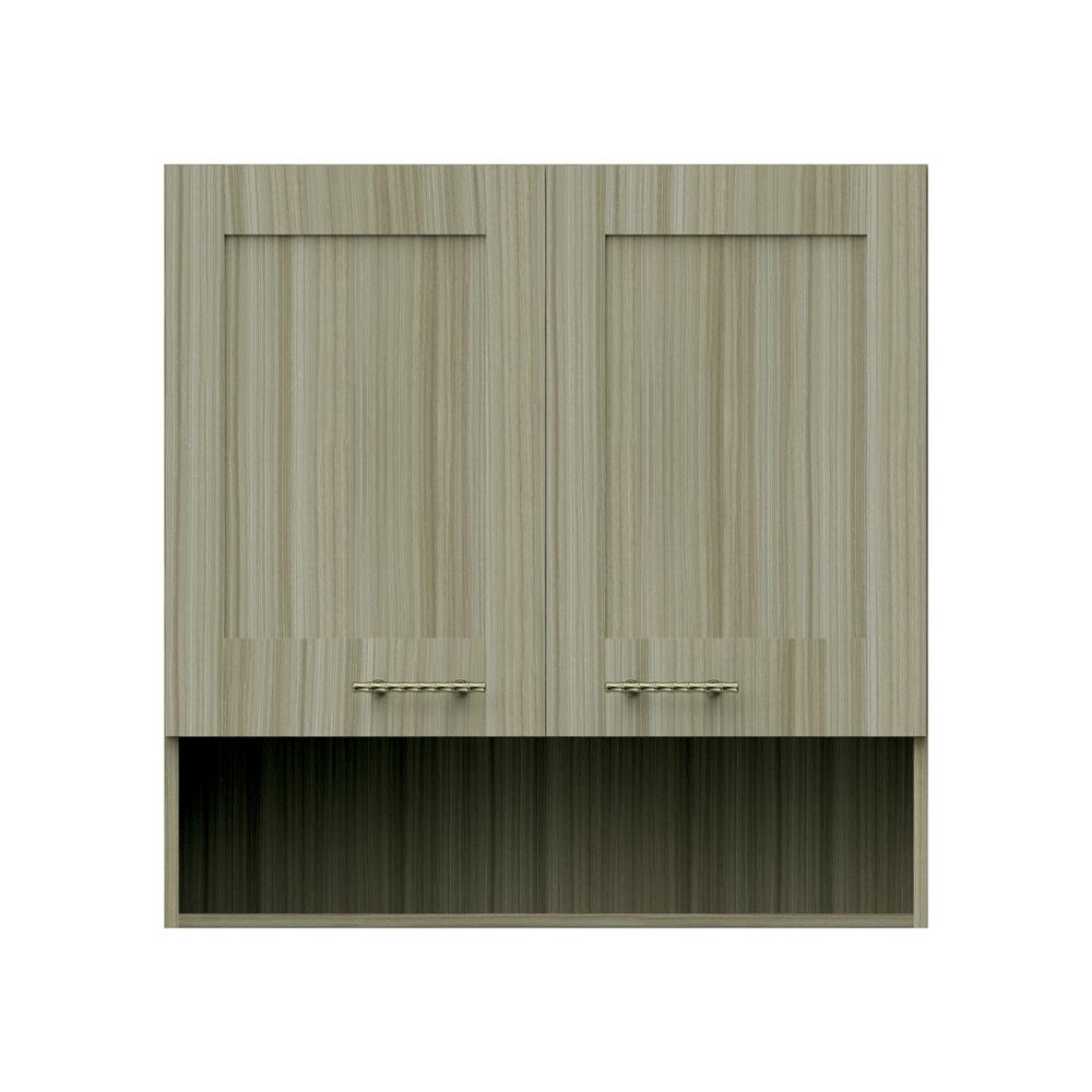 ตู้แขวนคู่บานทึบพร้อมชั้นโล่ง JUPITER GLORY TEAK 80x80 ซม. สีน้ำตาล