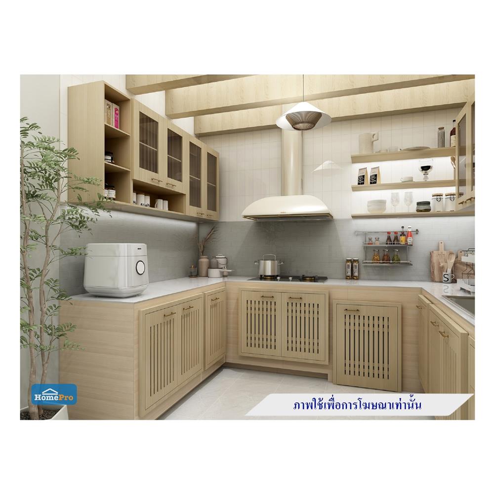 ตู้แขวนคู่บานกระจกพร้อมชั้นโล่ง JUPITER MINERVA 80x80 ซม. สีน้ำตาล