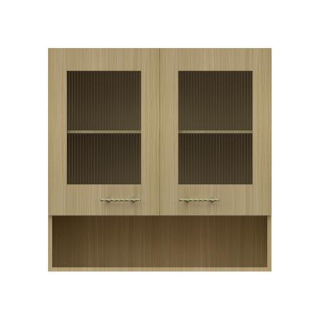 ตู้แขวนคู่บานกระจกพร้อมชั้นโล่ง JUPITER MINERVA 80x80 ซม. สีน้ำตาล_1