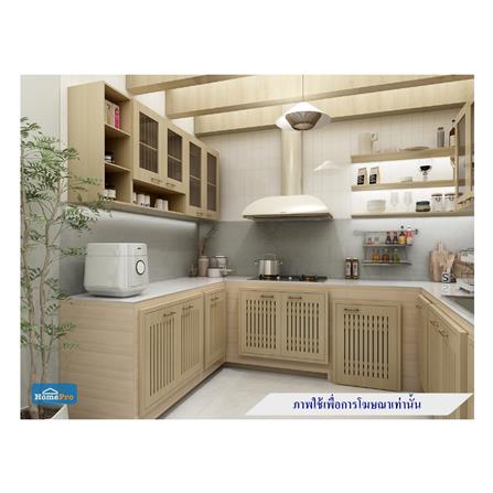 ตู้แขวนคู่บานกระจกพร้อมชั้นโล่ง JUPITER MINERVA 80x80 ซม. สีน้ำตาล_4