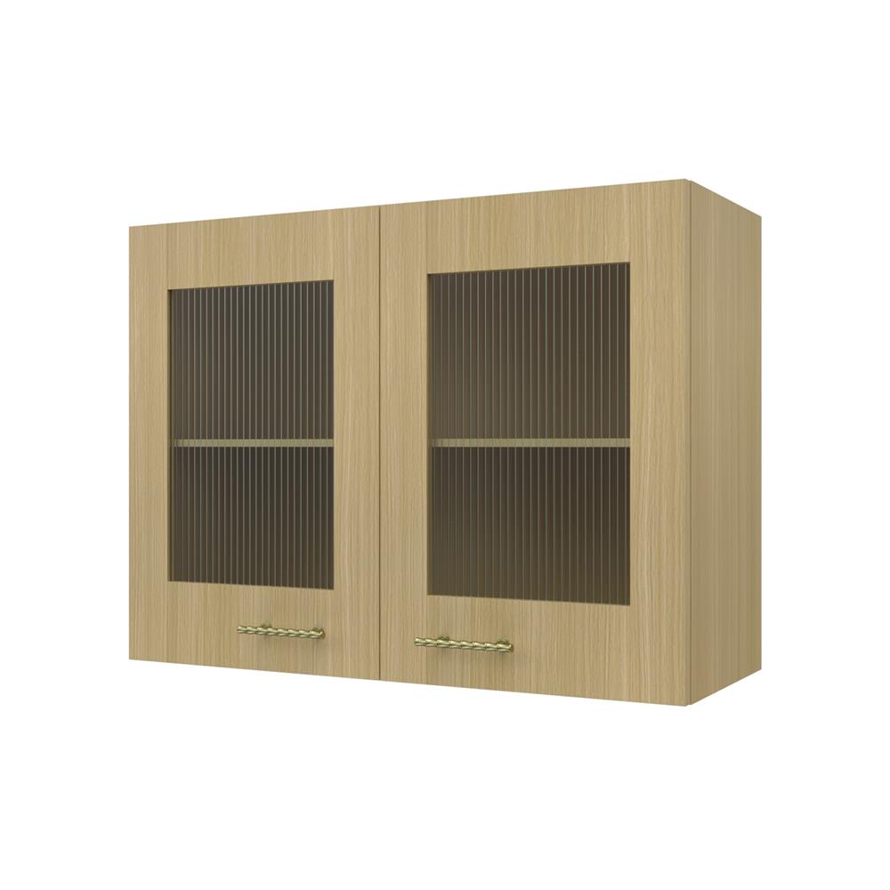 ตู้แขวนคู่บานกระจก JUPITER MINERVA 80x60 ซม. สีน้ำตาล