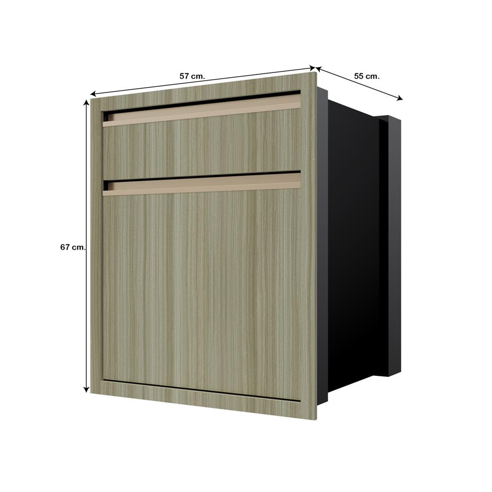 ตู้ลิ้นชัก 2 ชั้น JUPITER SILKY TEAK 52x63 ซม. สีน้ำตาล