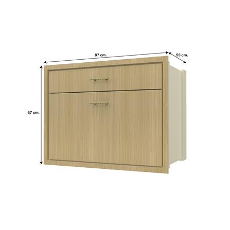 ตู้ลิ้นชัก 2 ชั้น JUPITER MINERVA 87x67 ซม. สีน้ำตาล_3