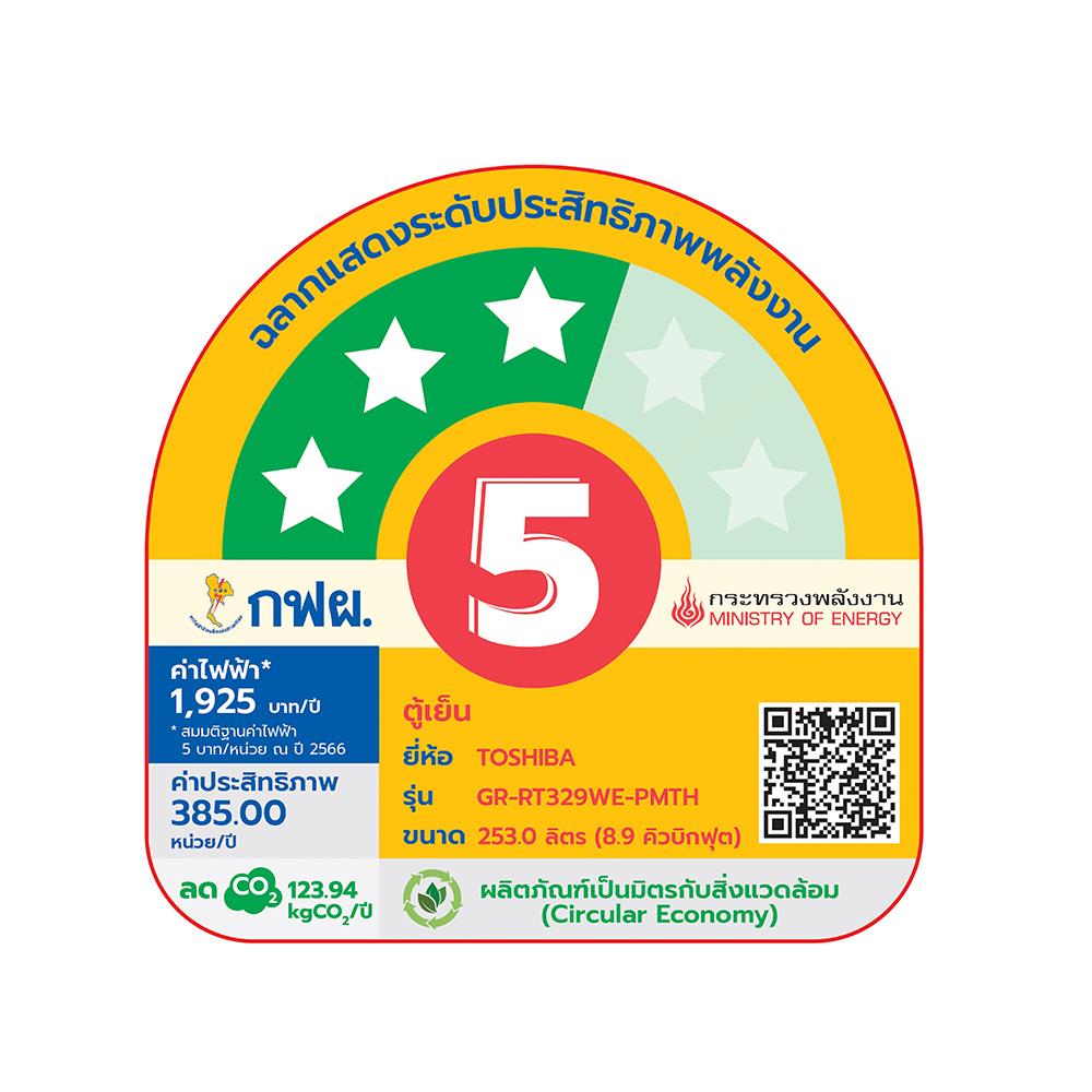 ตู้เย็น 2 ประตู TOSHIBA GR-RT329WE-PMTH(52) 8.9 คิว สีน้ำเงินเข้ม อินเวอร์เตอร์