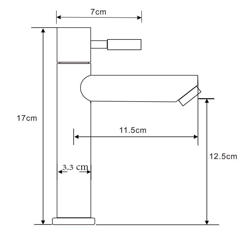 ก๊อกอ่างล้างหน้าเดี่ยว NOVABATH NVB-CT134B สีดำ