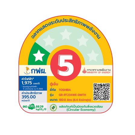 ตู้เย็น 2 ประตู TOSHIBA GR-RT234WE-DMTH(BG) 6.4 คิว สีเทา_5