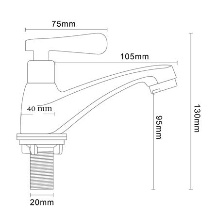 ก๊อกอ่างล้างหน้าเดี่ยว NOVABATH NVB-CT129S สีสเตนเลส_1