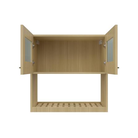 ตู้แขวนคว่ำจานบานกระจก JUPITER MINERVA 80x80 ซม. สีน้ำตาล_2