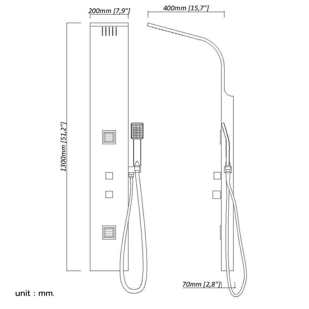 ชุดผนังอาบน้ำ NOVABATH NVB-SPS001B-A สีดำ