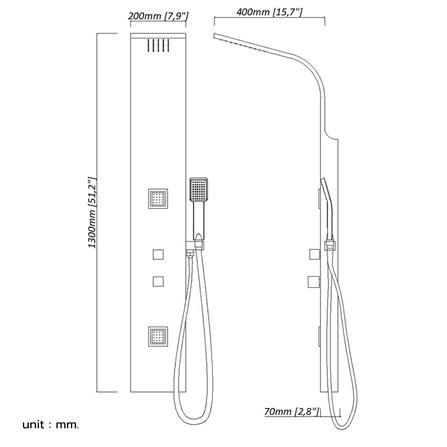 ชุดผนังอาบน้ำ NOVABATH NVB-SPS001B-A สีดำ_2