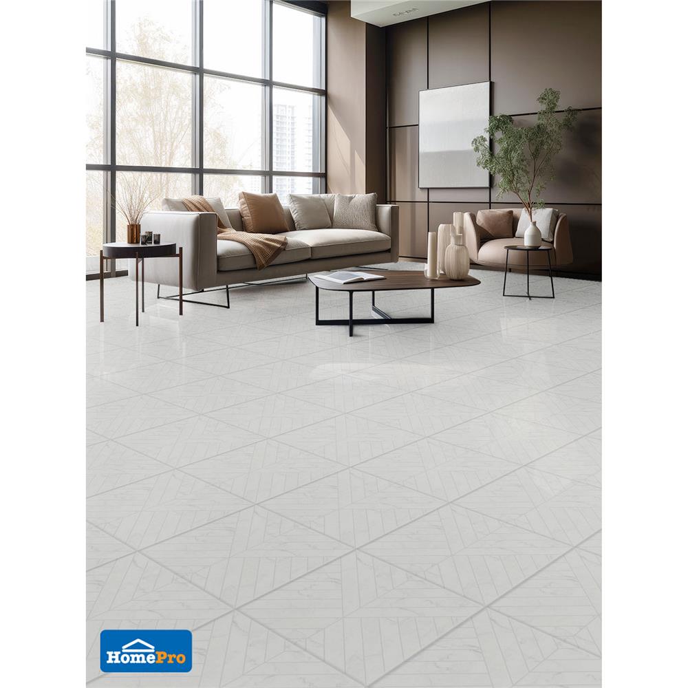 กระเบื้องพื้น 16x16 นิ้ว ภูผา เรือนดาหลา ขาว A 0.96 ตร.ม.