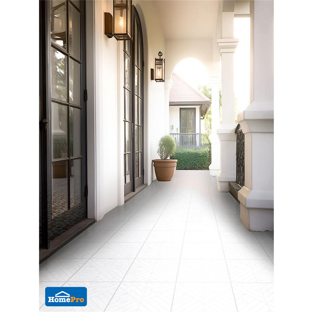 กระเบื้องพื้น 16x16 นิ้ว ภูผา เรือนดาหลา ขาว A 0.96 ตร.ม.