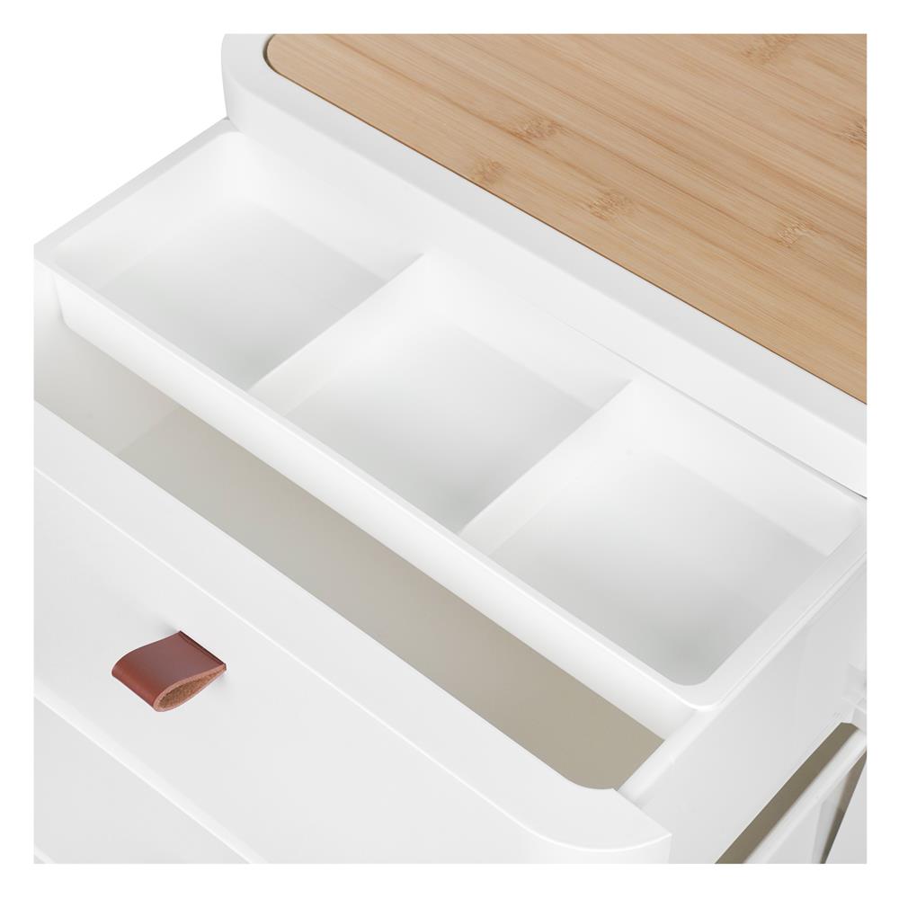 ตู้ลิ้นชัก 3 ชั้น ขาไม้ STACKO JOIN 42x32x64 ซม. สีขาว