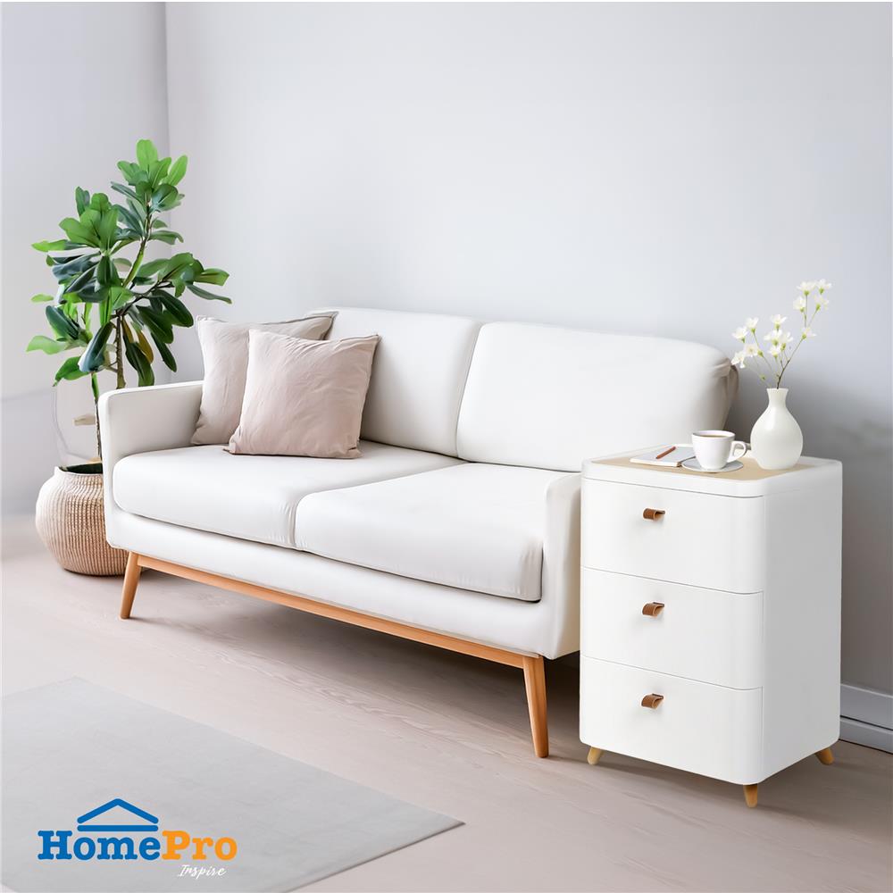 ตู้ลิ้นชัก 3 ชั้น ขาไม้ STACKO JOIN 42x32x64 ซม. สีขาว