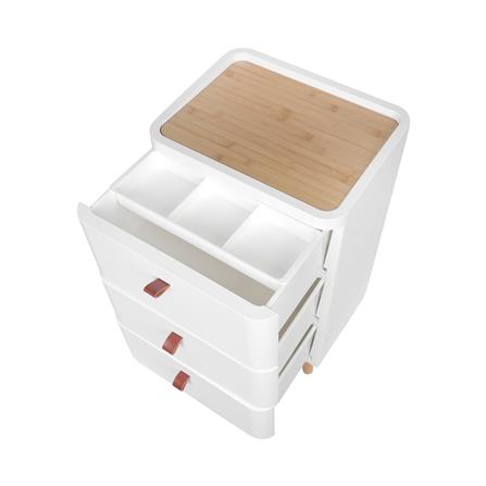 ตู้ลิ้นชัก 3 ชั้น ขาไม้ STACKO JOIN 42x32x64 ซม. สีขาว_2