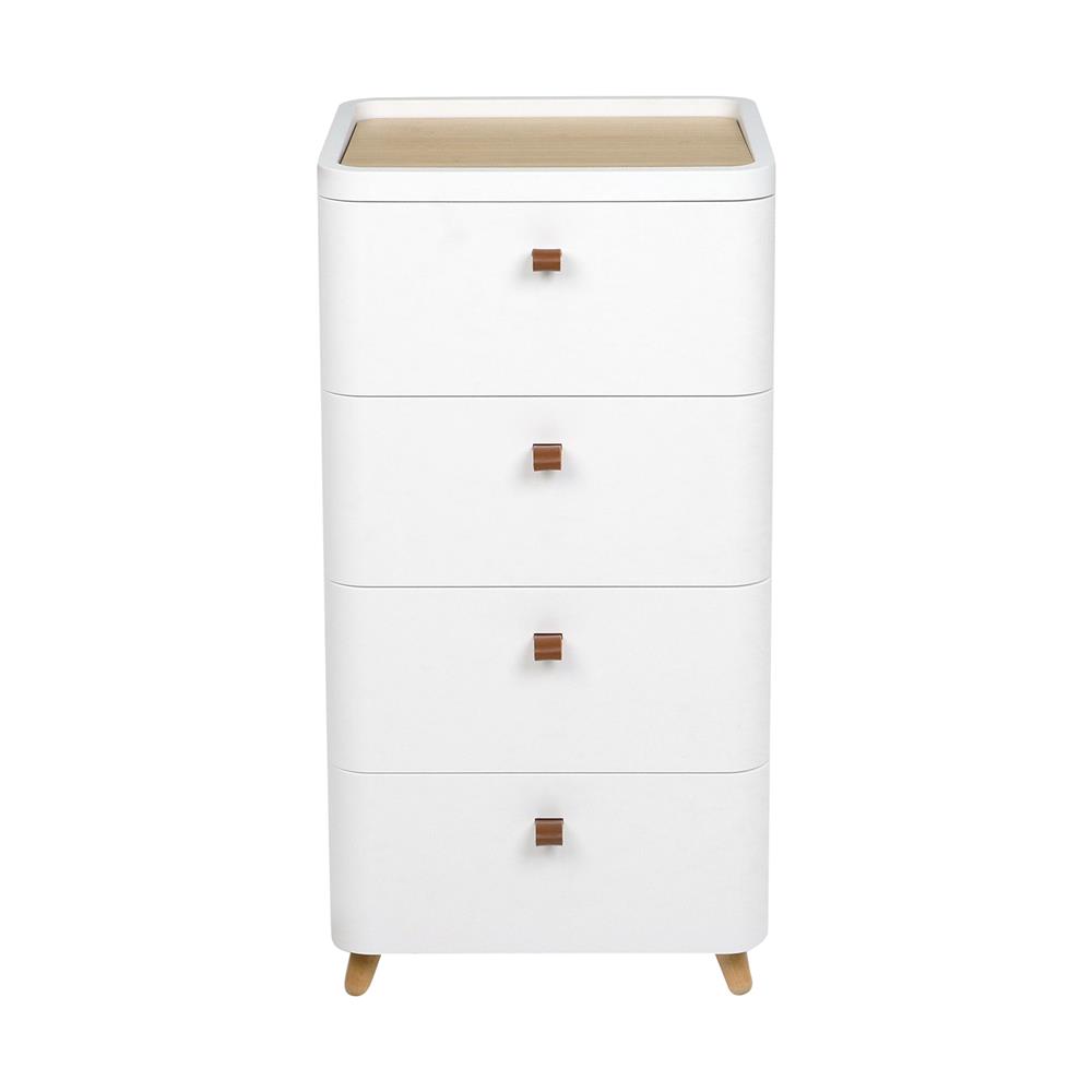 ตู้ลิ้นชัก 4 ชั้น ขาไม้ STACKO JOIN 42x32x81.5 ซม. สีขาว