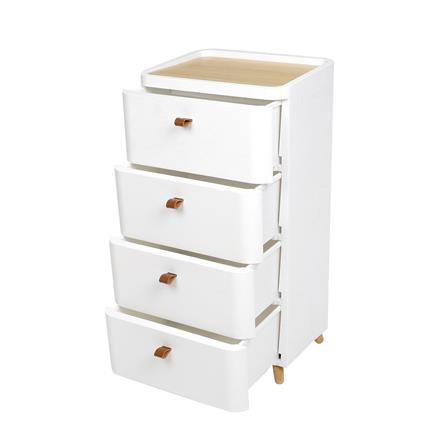 ตู้ลิ้นชัก 4 ชั้น ขาไม้ STACKO JOIN 42x32x81.5 ซม. สีขาว_2