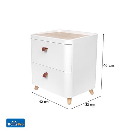 ตู้ลิ้นชัก 2 ชั้น ขาไม้ STACKO JOIN 42x32x46 ซม. สีขาว_6