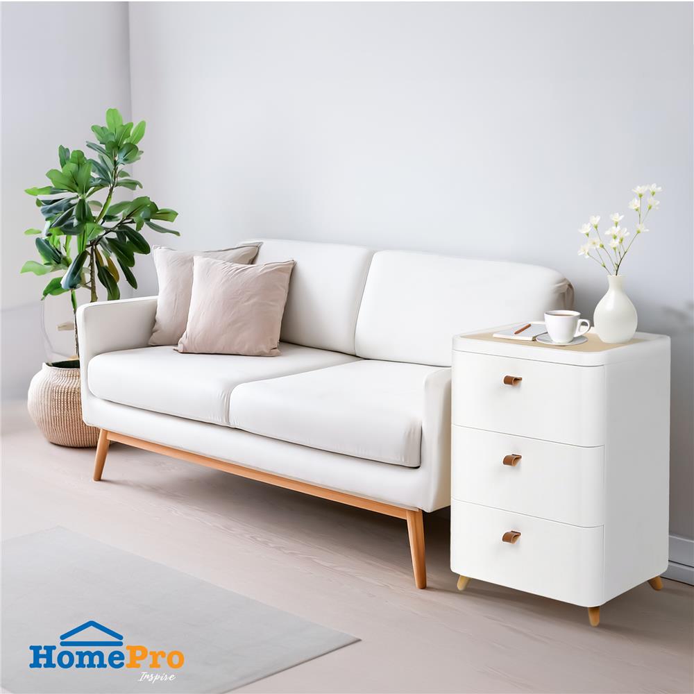 ตู้ลิ้นชัก 3 ชั้น ขาไม้ STACKO JOIN 52x40x70.5 ซม. สีขาว