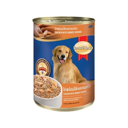 อาหารเปียกสุนัข SMARTHEART CHICKEN WITH SMOKED SAUSAGE 400 ก._0