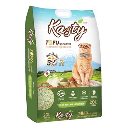 ทรายแมวเต้าหู้ KASTY TOFU LITTER กลิ่นมัทฉะ 20 ลิตร_0