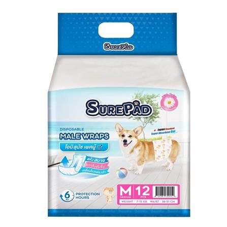 โอบิสุนัข SUREPAD พันธุ์กลาง ไซซ์ M 12 ชิ้น_0