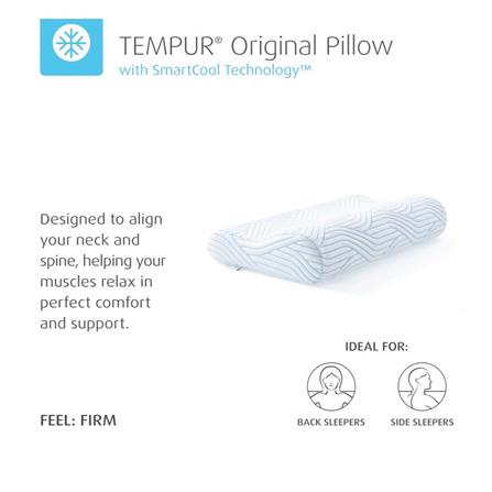 หมอนสุขภาพ เมมโมรี่โฟม TEMPUR ORIGINAL PILLOWS WITH SMARTCOOL ไซซ์ L 50x31x11.5 ซม. สีขาว_5