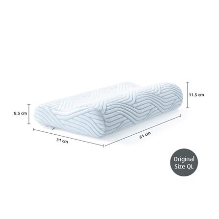 หมอนสุขภาพ เมมโมรี่โฟม TEMPUR ORIGINAL PILLOWS WITH SMARTCOOL ไซซ์ QUEEN L 61x31x11.5 ซม. สีขาว_6