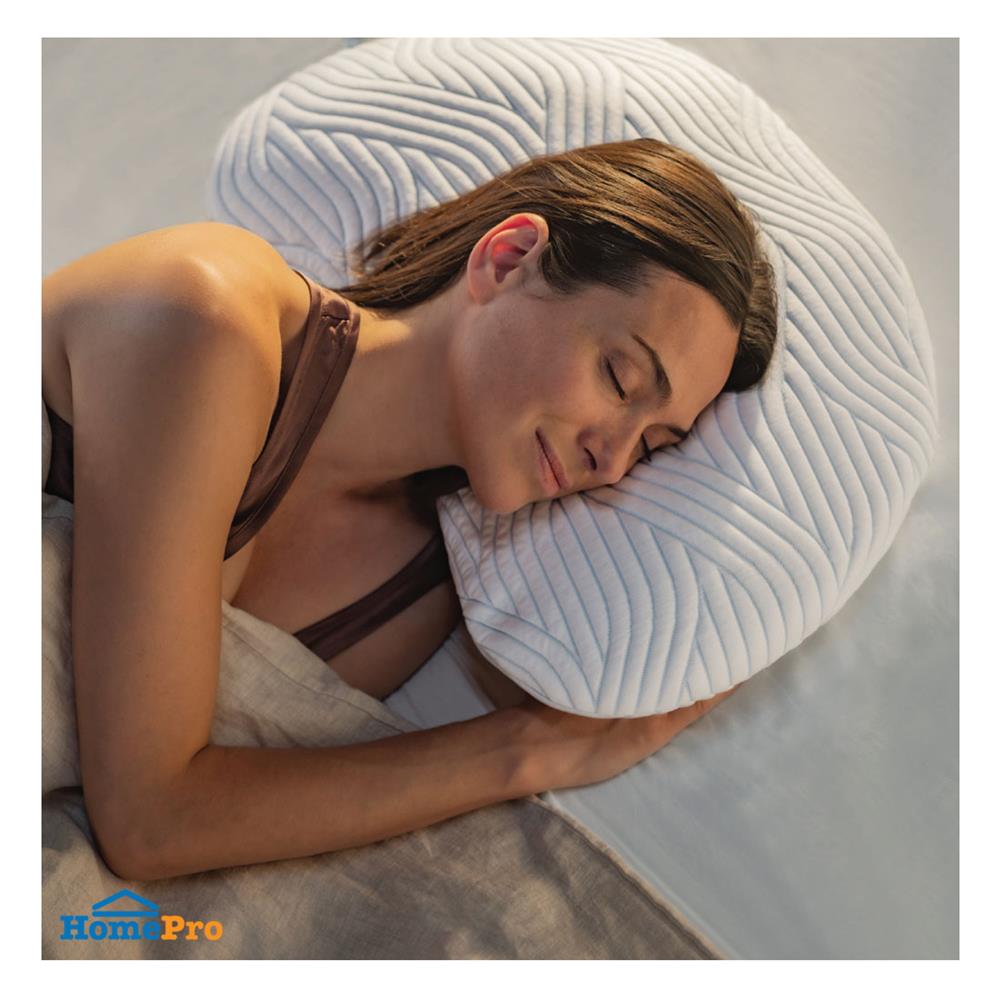 หมอนสุขภาพ เมมโมรี่โฟม TEMPUR SONATA PILLOW WITH SMARTCOOL ไซซ์ M 61x40x11 ซม. สีขาว