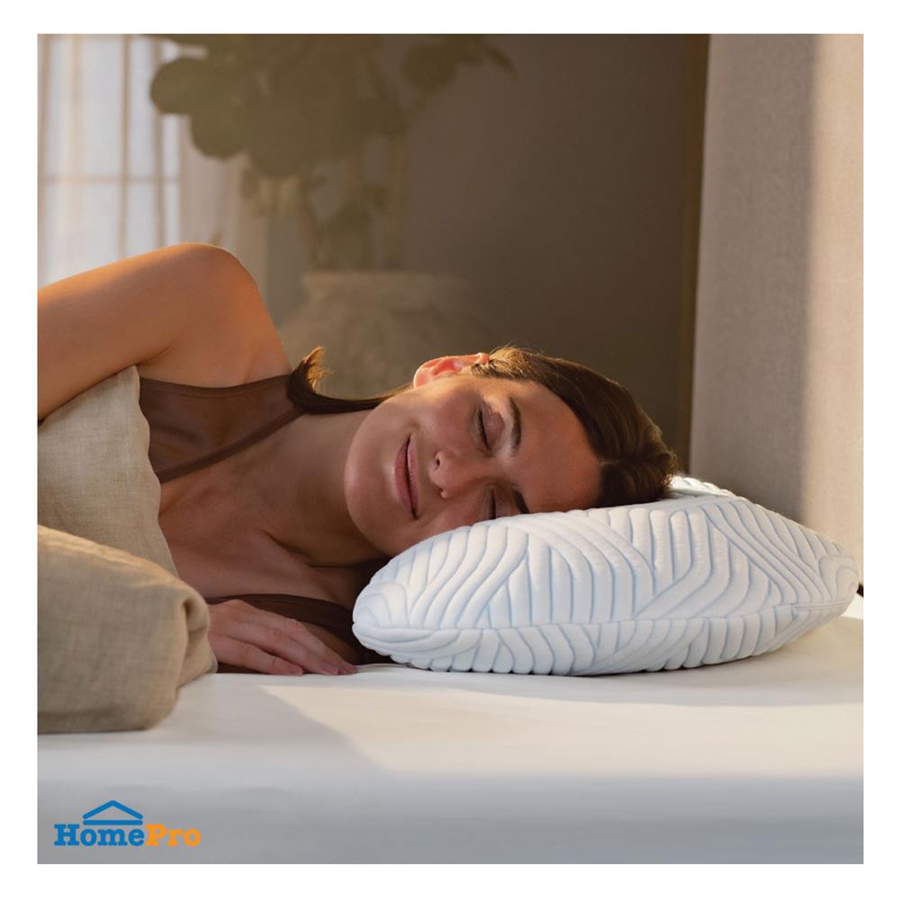 หมอนสุขภาพ เมมโมรี่โฟม TEMPUR SONATA PILLOW WITH SMARTCOOL ไซซ์ M 61x40x11 ซม. สีขาว