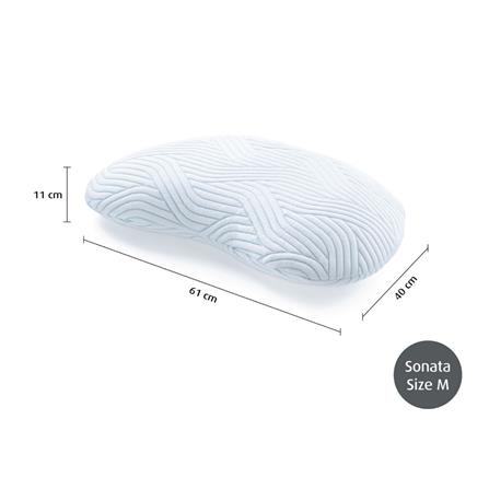 หมอนสุขภาพ เมมโมรี่โฟม TEMPUR SONATA PILLOW WITH SMARTCOOL ไซซ์ M 61x40x11 ซม. สีขาว_6