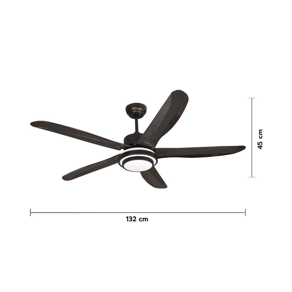 พัดลมโคมไฟ LED CARINI CN552-BK 52 นิ้ว 15 วัตต์ DAYLIGHT/COOLWHITE/WARMWHITE