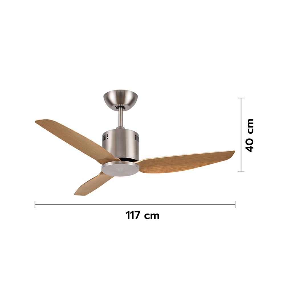 พัดลมไม่มีโคมไฟ CARINI CN-43D 46 นิ้ว สีน้ำตาล/เงิน