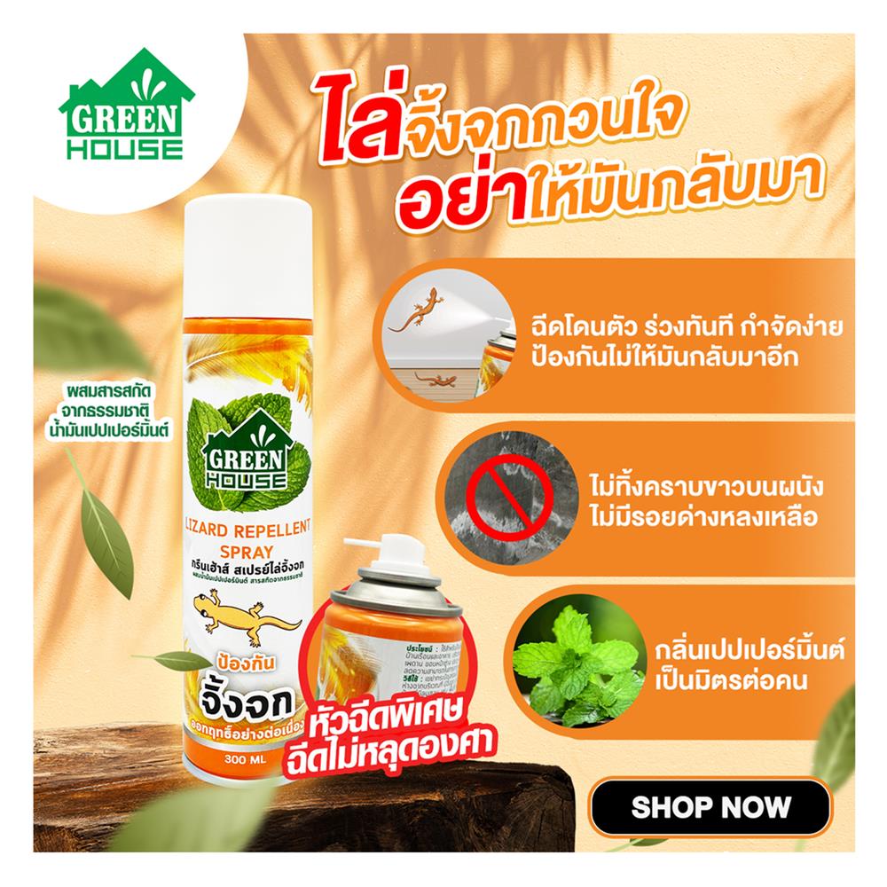 สเปรย์ไล่จิ้งจก GREENHOUSE 300 มล.